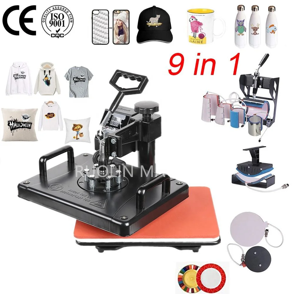 

9 in1 Heat Press Machine Sublimation Printer High Pressure Manual T-shirt Heat Transfer