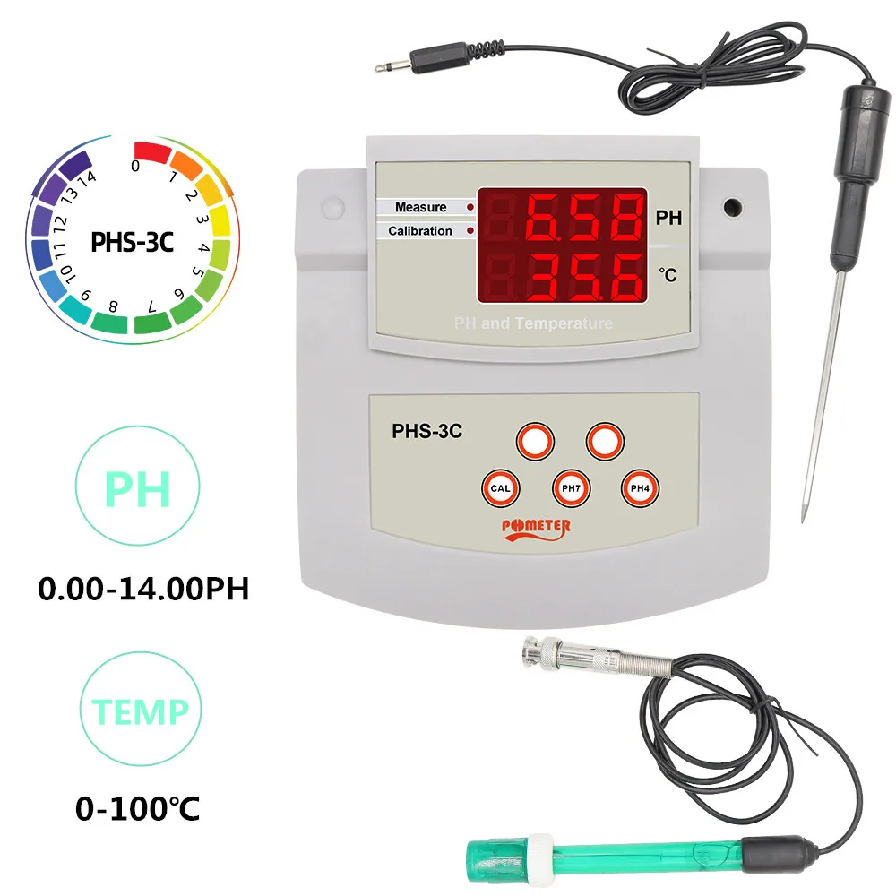 

PHS-3C Desktop Automatic Calibration Acidity Meter 2 IN 1 PH/Thermometer Digital PH Tester Laboratory Water Quality Analyzer