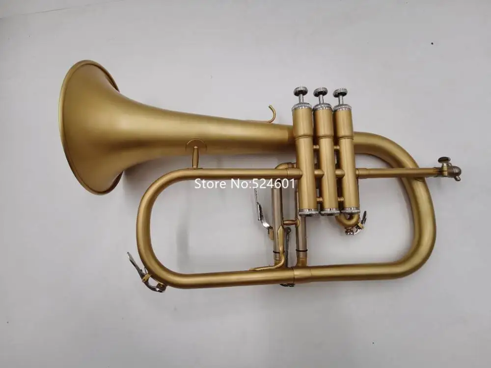 High Quality  Bb Tune Flugelhorn Brass Plated Real Picture Professional Musical Instrument With Case