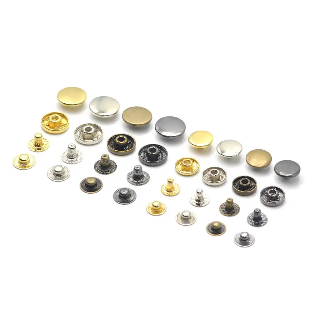 Kalaso  #655 #633 #831 30sets High Quality Brass Material Press Studs Sewing Snap Buttons Fasteners Leather Craft Clothes Bags