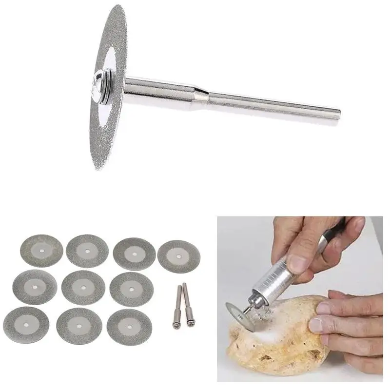 10pcs Rotary Tool+2pcs Conneting Rod Circular Saw Blades Cutting Discs Diamond Disc Mandrel For Dremel Mini Drill Power Tool Set