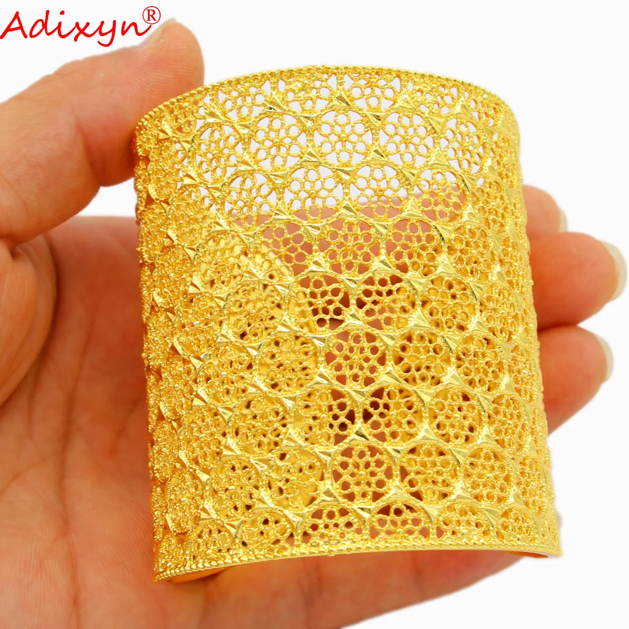 

Adixyn New Dubai Bangle for women 24k Gold Color Bangles/Bracelet African Wedding Bridal Gifts N04287