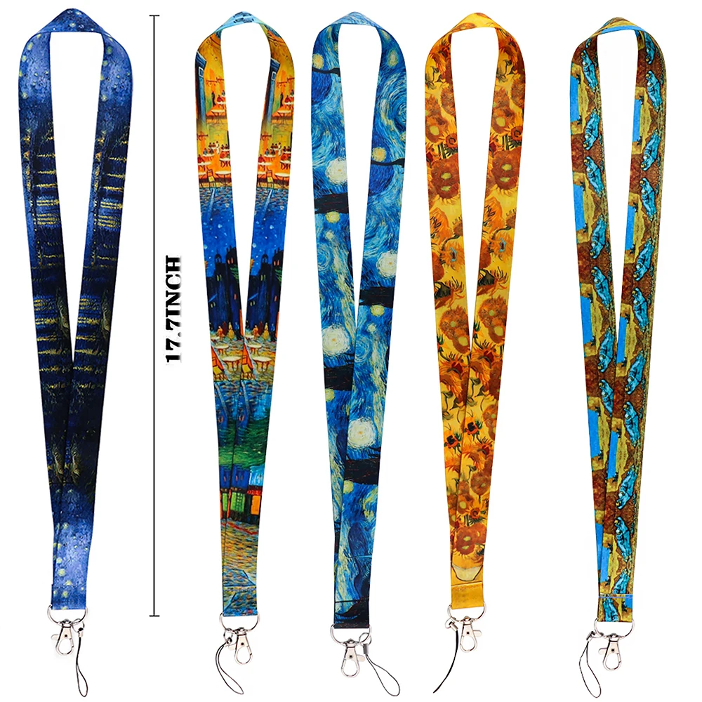 CA100 Art series Van Gogh lanyard for buttons phone Cool Neck Strap Monet lanyard for camera whistle ID badge cute gifts