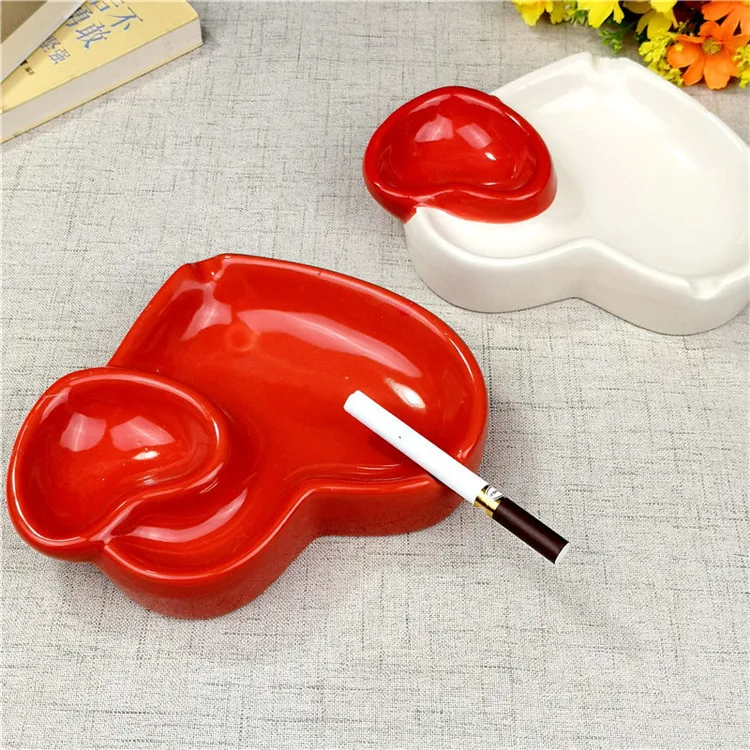 European Poker Ashtray Red Heart A Creative Porcelain Ashtray Fashion Trend Household Merchandises