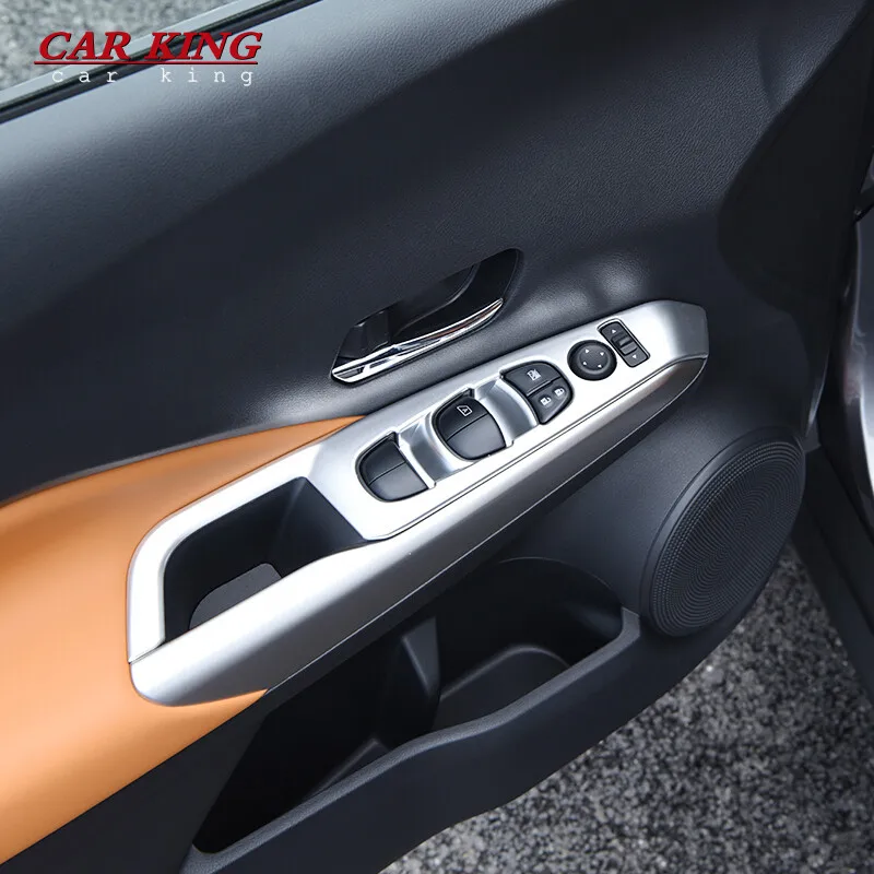 

ABS Matte/Carbon Car Styling Interior Accessories For Nissan Kicks 2017 2018 2019-2021 Door Window Switch Lift Button Cover Trim