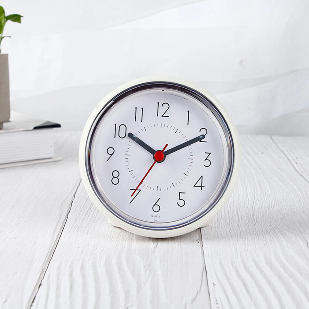 Waterproof Suction Cup Battery Operated Silent Non-Ticking Bathroom Wall Clock