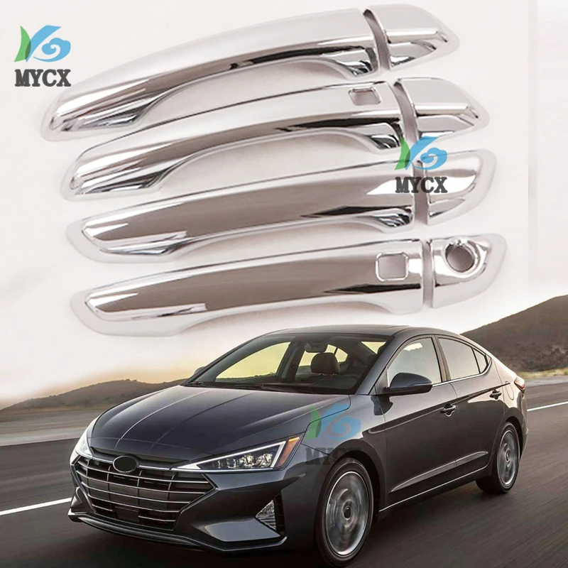 

HOT FOR Hyundai Elantra 2019 2020 8PCS ABS Chrome car door handle cover exterior accessories