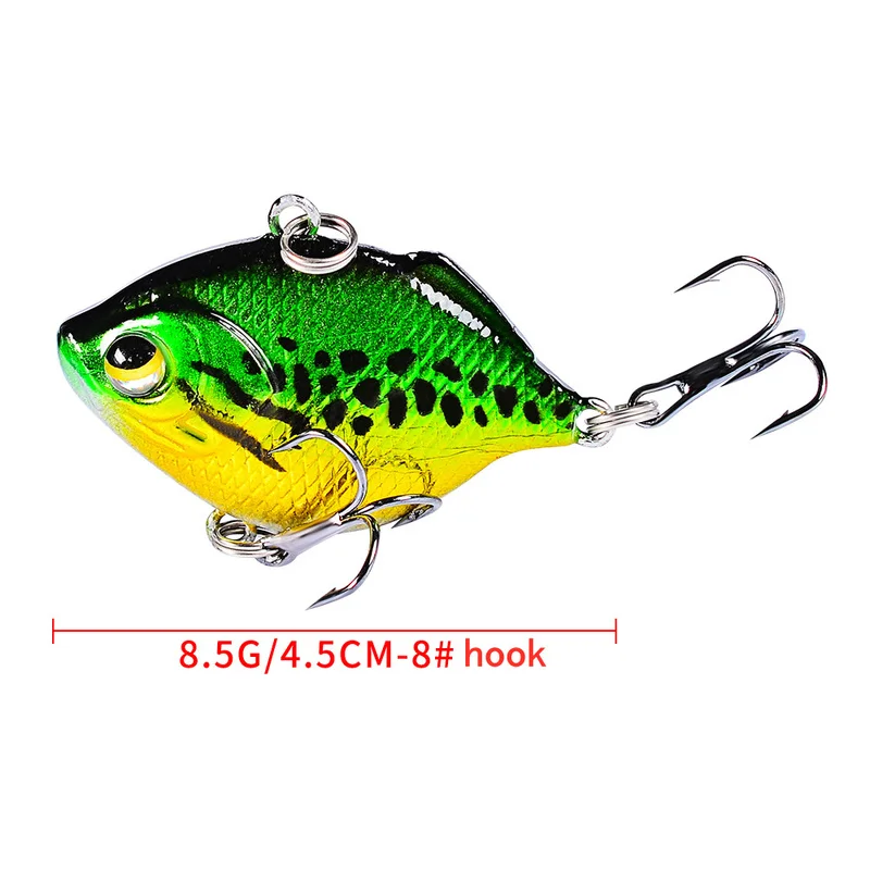 1PCS VIB Hard Bait Fishing Lure 4.5cm 8.5g Sinking Long Shot Rattling Crankabit Wobbler Isca Artificial Pesca for Bass Pike