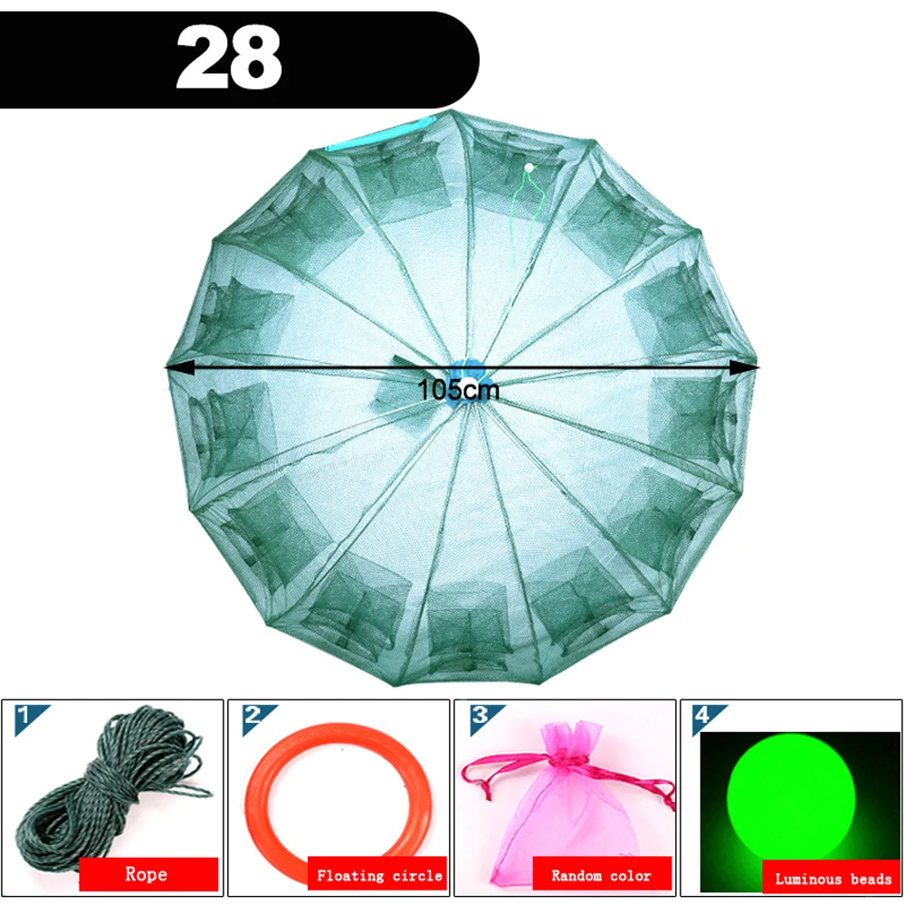 Red de pesca fundida automática – Trampa plegable para cangrejo y camarón - imagen 2