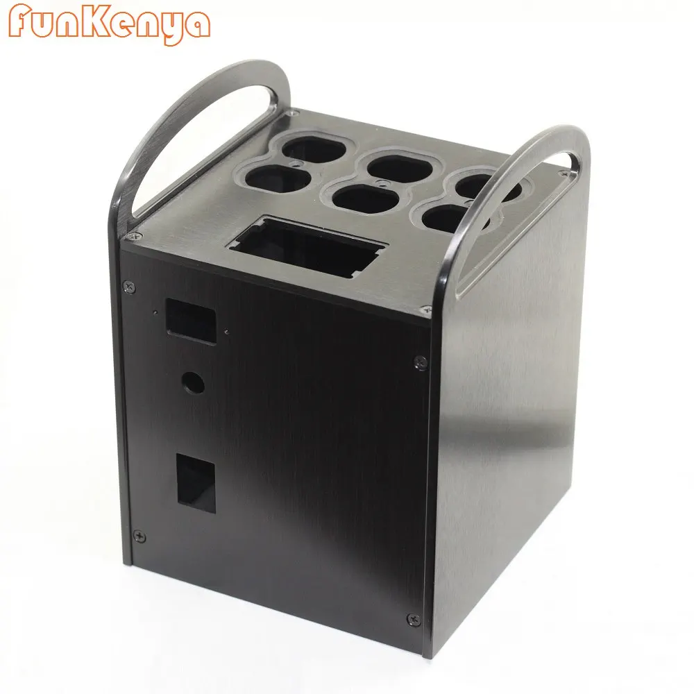 W180 H245 D180 VU Meter Isolated Aluminum Case For 500W Trasnformer DIY Power Box CNC Handle US Plug Amplifier Supply Chassis