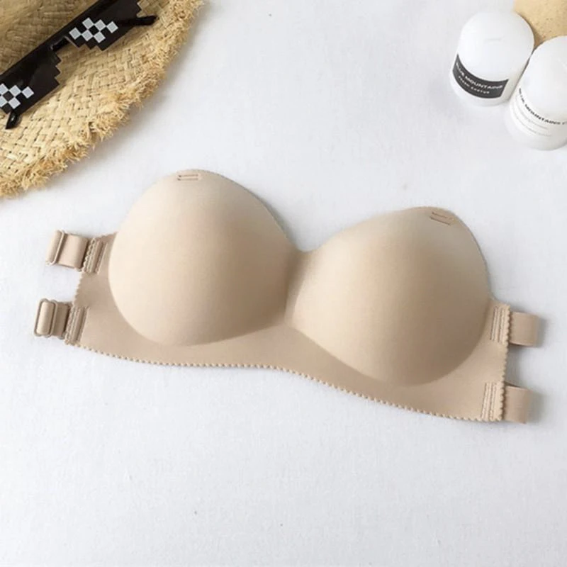 1PCS Seamless Wire Free Strapless Bras Women Push Up Bra Breathable Sexy Silicone Bra Solid Lingerie Wedding Cozy Invisible Bras