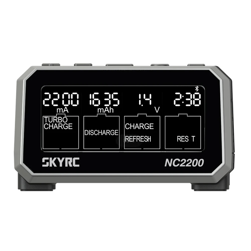 SKYRC NC2200 12V/2.0A 4 slot AA AAA caricabatterie e analizzatore batterie NiMH/NiCD caricabatterie scarica Turbo ricarica rapida aggiornamento