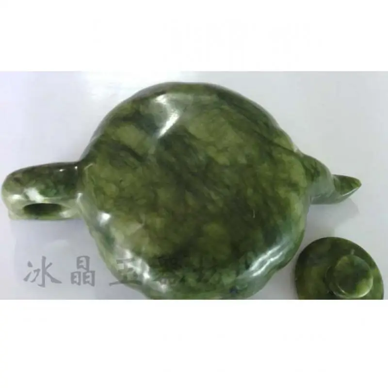 Chinese Hand-carved Jade natural jade lantian jade teapot tea set household set