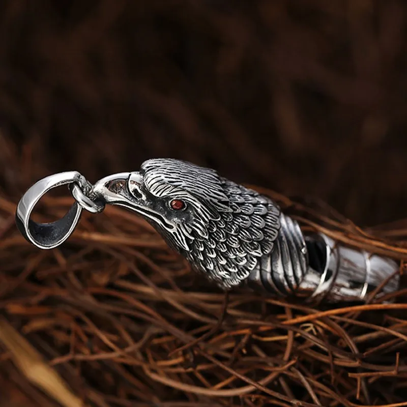 BOCAI New Real s925 Pure Silver Fashion Creative Personality Whistle Man Pendant  Eagle  Trendy Holiday Gifts Fine Jewelry