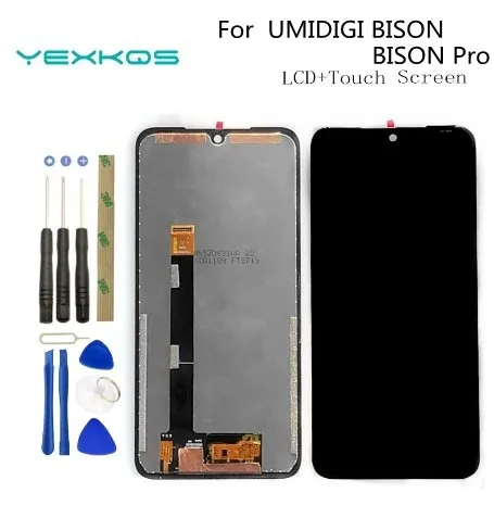 Nowy oryginalny 6.3 Cal ekran dotykowy + 2340x1080 wyświetlacz LCD dla Umidigi Bison Umidigi Bison Pro BISON X10 X10 PRO X10S X10G