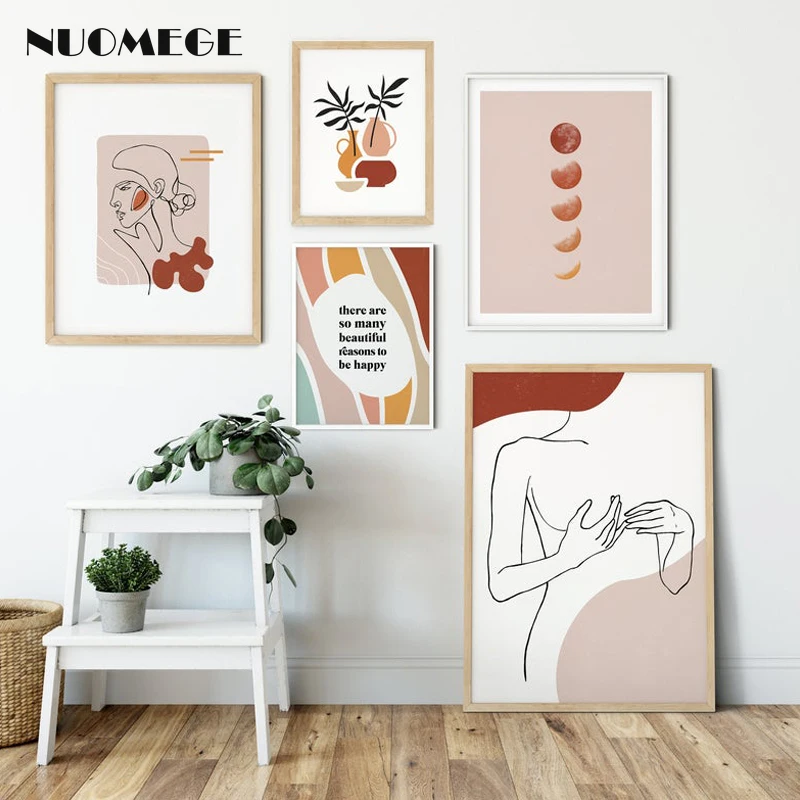 

Nordic Line Abstract Woman Canvas Painting Girl Wall Art Paintings on The Wall Picture for Living Room for Bedroom Home Decor
