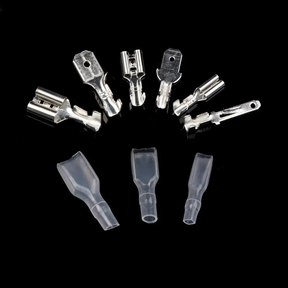 50 PCS/25 Pairs Male/Female Electrical Wire Connector 2.8/4.8/6.3mm Crimp Terminals with Seal Sheath for 22-16 AWG 0.5-1.5 mm2