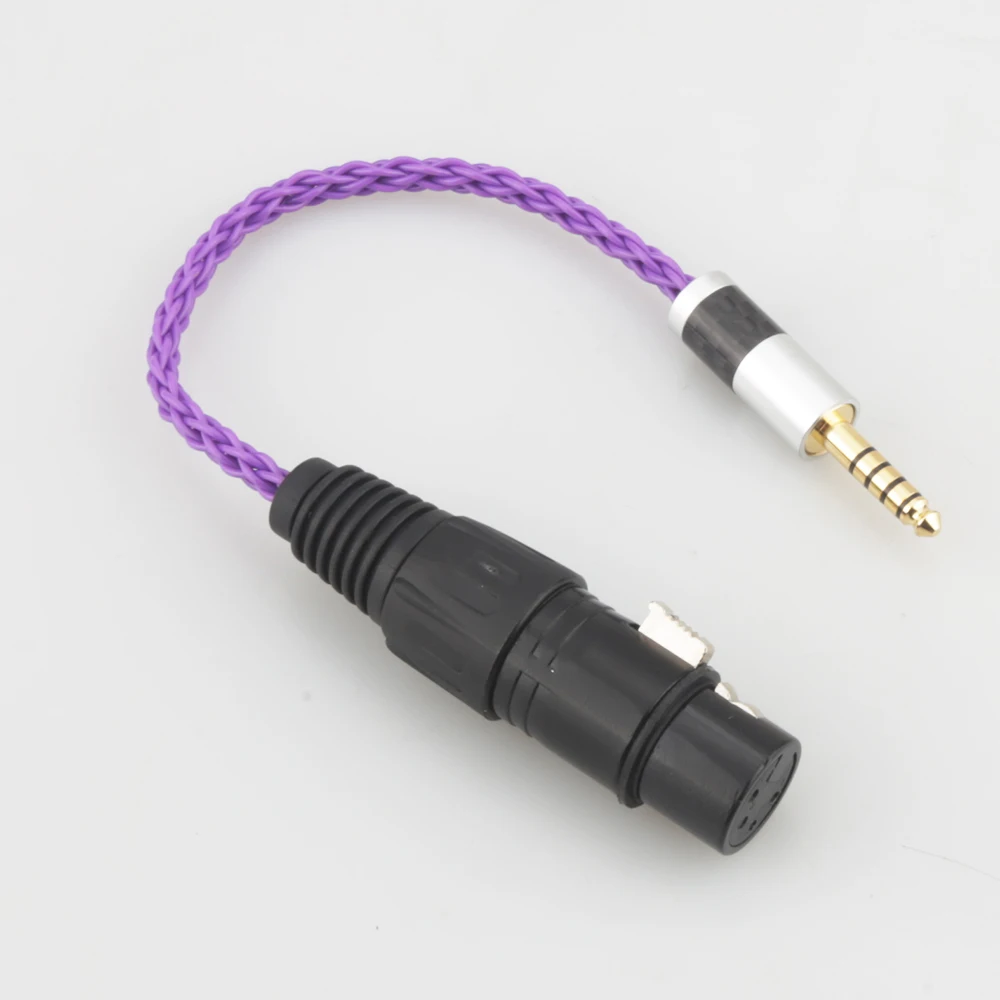 Audiocrast fibra de carbono hifi 4.4mm, adaptador balanceado macho para 4 pinos xlr, fios de adaptador de áudio fêmea 4.4mm para conector xlr