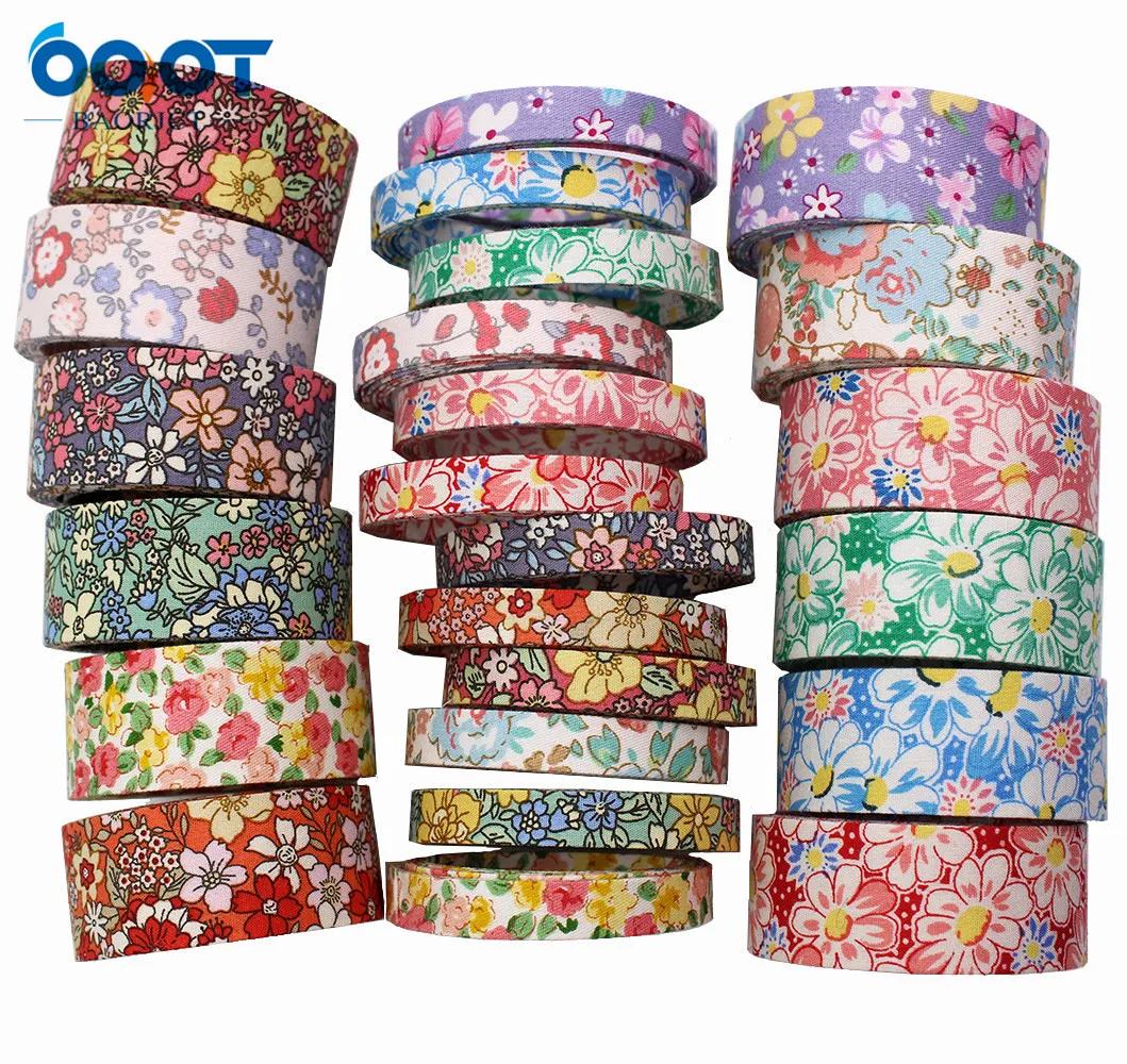 Double-Sided Springtime Flowers Cloth Ribbons 1\