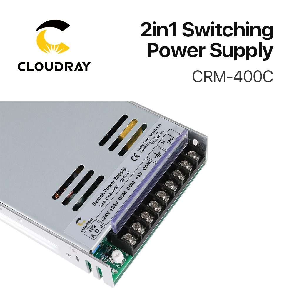 Cloudray 2in1 Swithch Power Supply 5V 5A & 24V 15A 400W CRM-400C for Fiber Marking Machine Power System