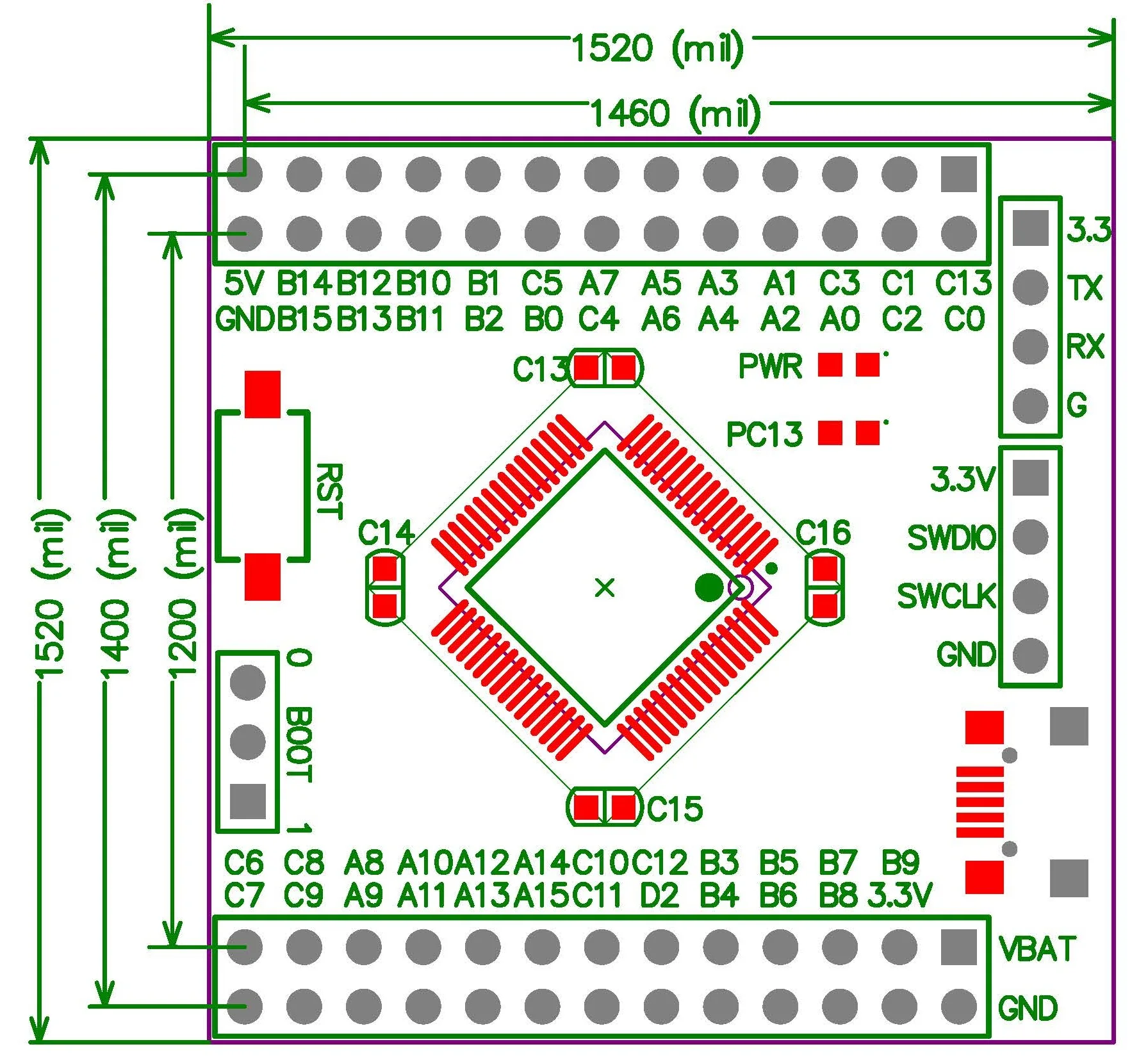 Carte centrale d'évaluation du système minimum, carte de développement de nouveau produit, STM32, F103rct6, Stm32f103rct6, nouveau