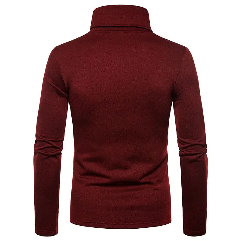 New Streetwear Men\'s Winter Warm Cotton High Neck Pullover Jumper Sweater Tops Mens Turtleneck Fashion