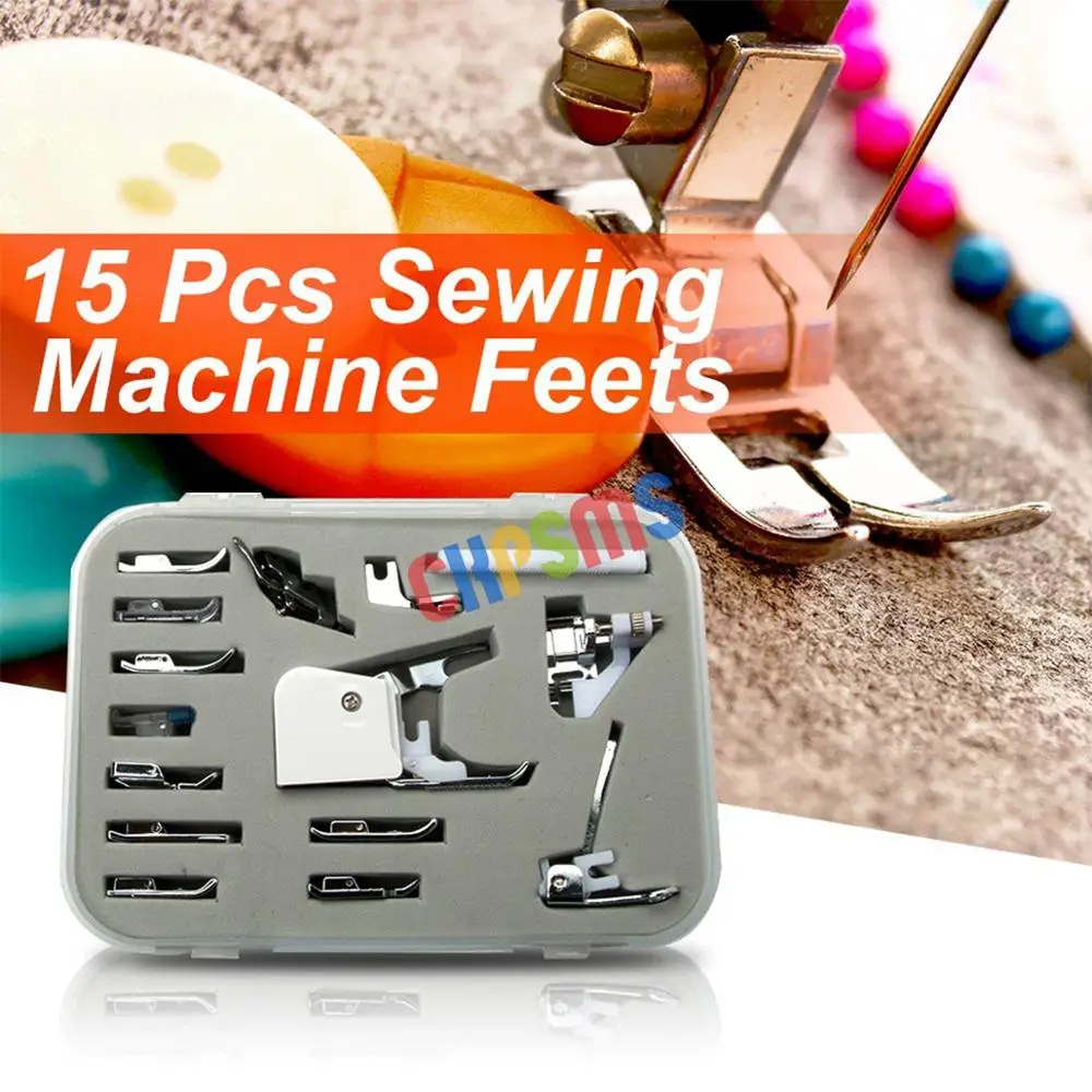 15PCS HOME FEET SET FIT FOR LOW SHANK SEWING SINGER BROTHER Babylock Bernina Janome# CY-015