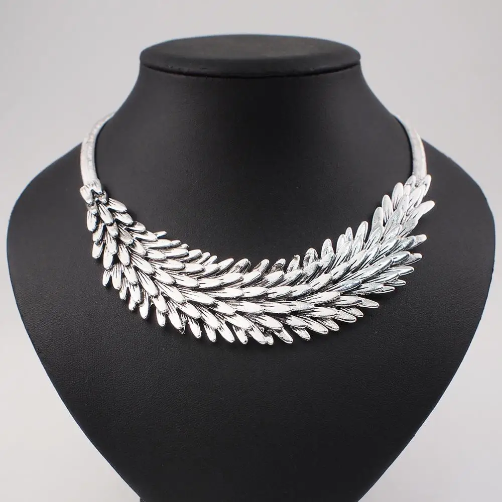 Vintage Silver Color Multilayer Alloy Squama Collar Chokers Necklace & Pendant Women Chunky Chain Statement Maxi Jewelry MANILAI