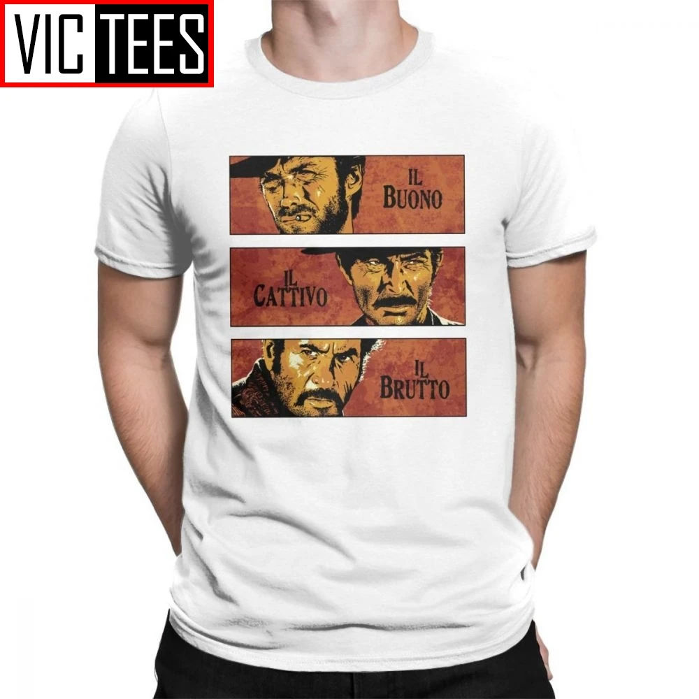 

The Good The Bad And The Ugly Clint Eastwood T-Shirt Short Sleeve T Shirt 100% Cotton Round Collar Men Tops Tees