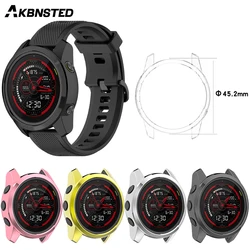 AKBNSTED Plating TPU Silicone Watch Case For Garmin Forerunner 745 Smart Watch Protective Case Accessories For Garmin 745 Case