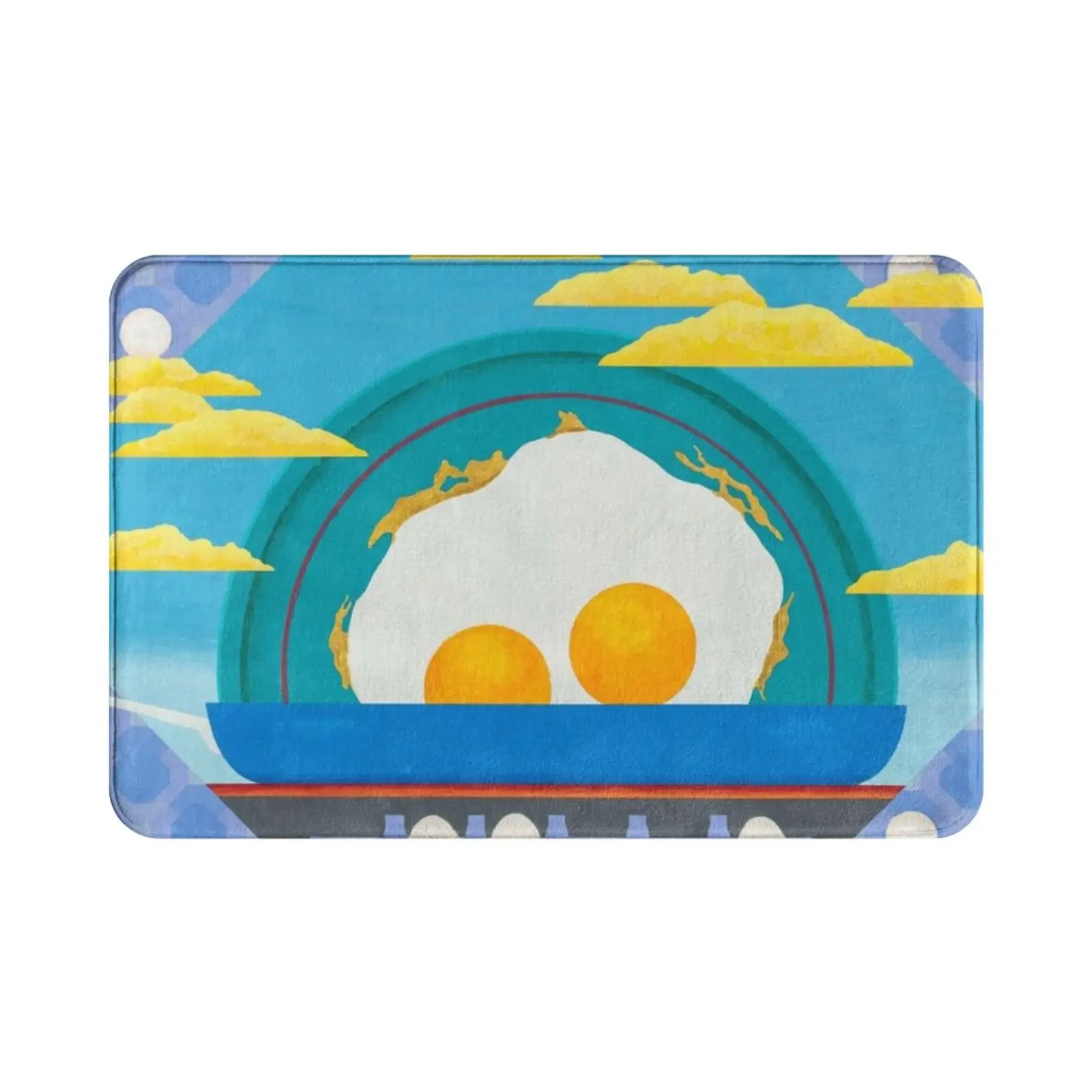 Sunny Up ( On The Range ) Carpet Mat Rug Cushion Soft Non-Slip Eggs Scrambled Eggs Fried Egg Easter Eggs Egg Carton Pop Art