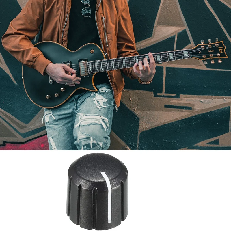 Perilla giratoria de potenciómetro de plástico de 15x13,5 Mm para eje tipo D de 6Mm de diámetro, perilla de volumen de guitarra, 20 Uds.