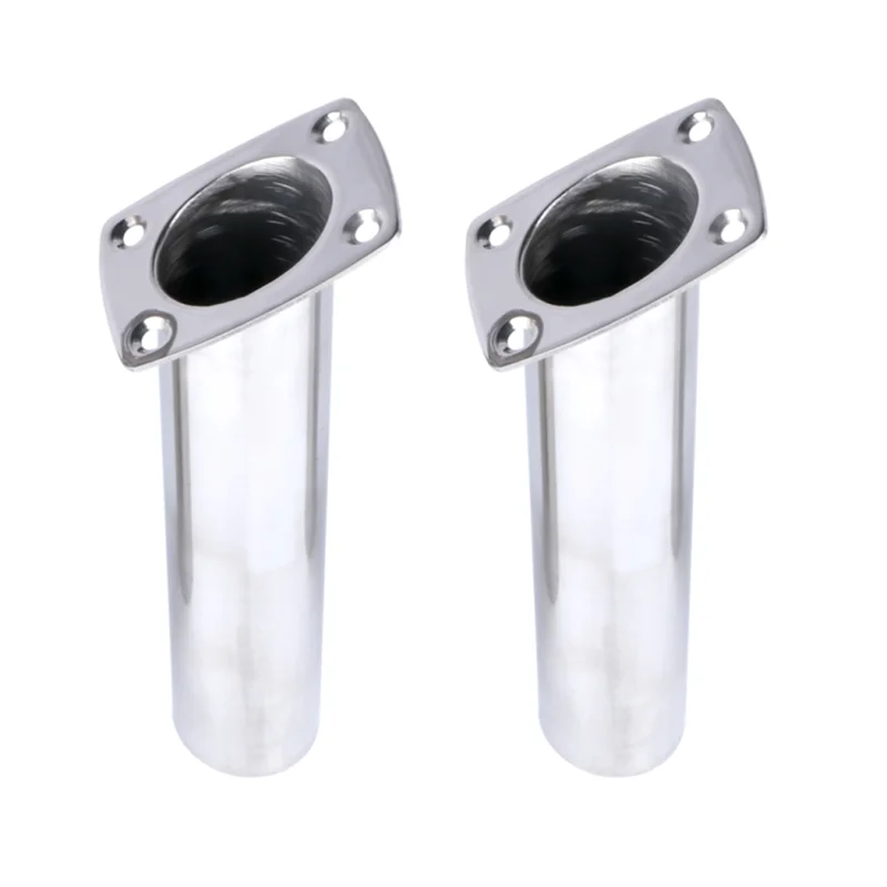 Boat Accessorie 2 pieces Boat Fishing Flush Mount Rod Holder 316 Stainless Steel Fishing Tackle Tube Accessory 15° 90°