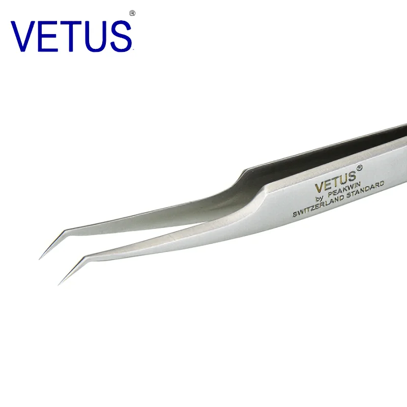 VETUS Original 32-SA Tweezers Hyperfine High Precision Non-magnetic Anti-acid Pincers Eyelashes Grafting Manicure ESD Forceps