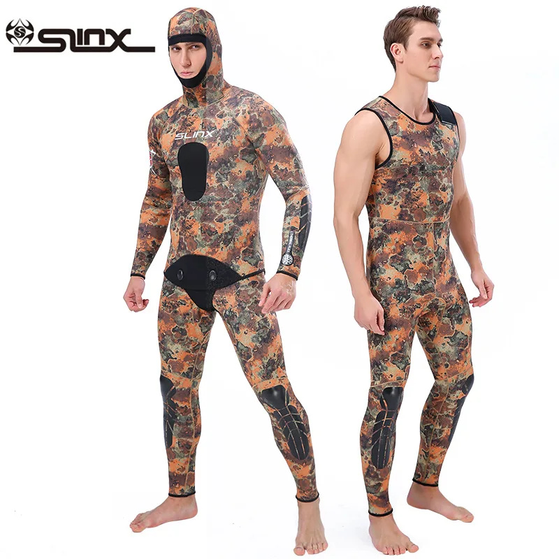 

Men's Premium Neoprene Camouflage Hoodie Fullsuit, Scuba Diving, Snorkeling Surfing, 2 Pieces, 3mm, Camo Spearfishing Wetsuits