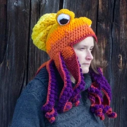 Octopus  Adult Tentacle Hat Hand-woven Knitted Octopus Hat Christmas Halloween Costume Cosplay