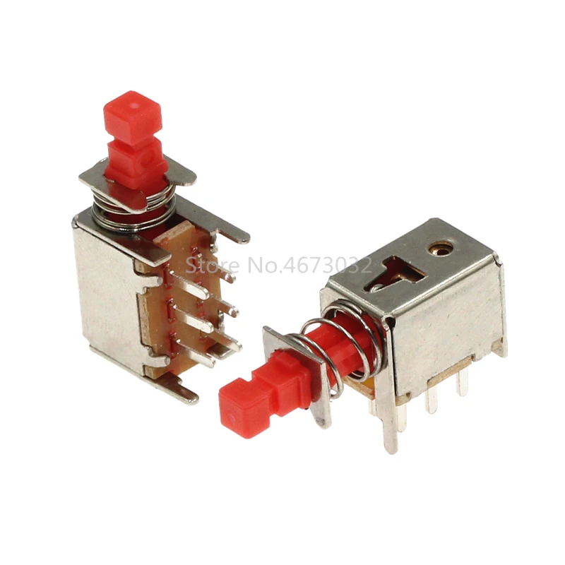 10Pcs Direct key switch The keys of switch PS-22F03 Channel self - locking power switch 6Pin Push button switch A03