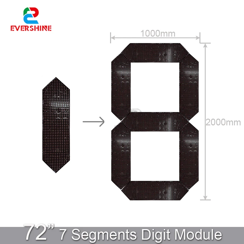 

72 Inch Outdoor Big Size 7 Segment Digital Number Board For Big LED Electronic Scoreboard Time Signs