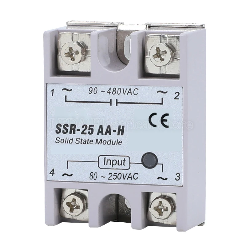 1Pcs Solid state Module Relay SSR-10AA-H 25AA-H 40AA-H 50AA-H 60AA-H 80AA-H 100AA-H 10/25/40/50/60/80/100A Resistance Regulator