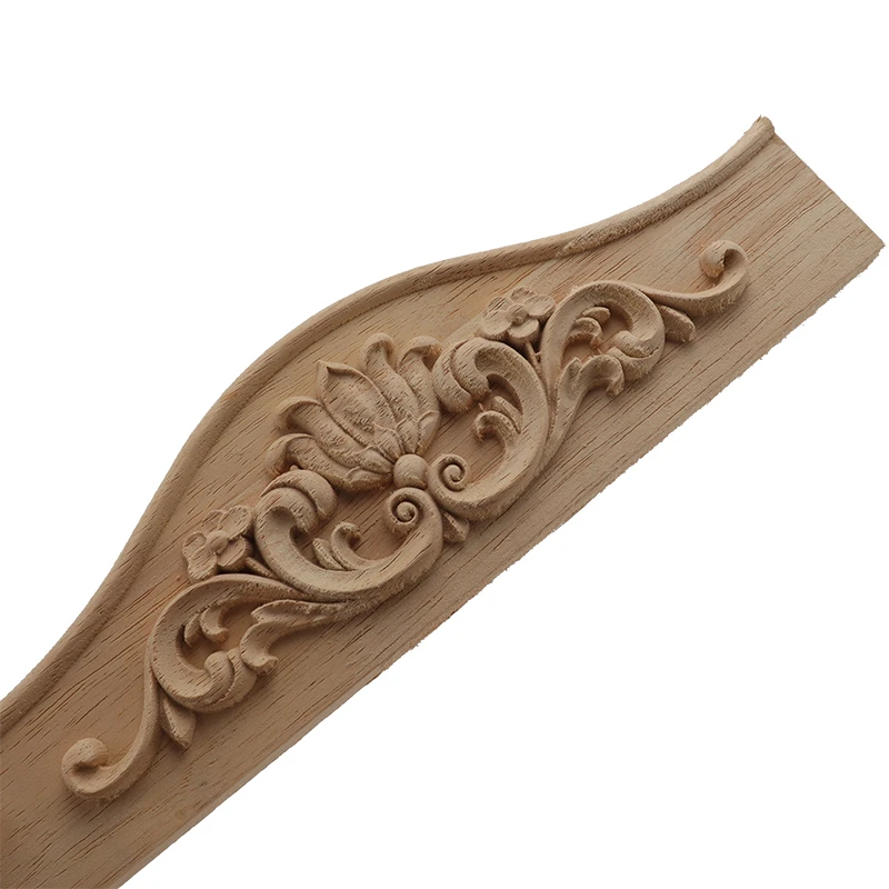 Wood Carving Carved Decal Corner Long Onlay Applique Unpainted Door Furniture Woodcarving Decorative Figurines Craft Home Decor
