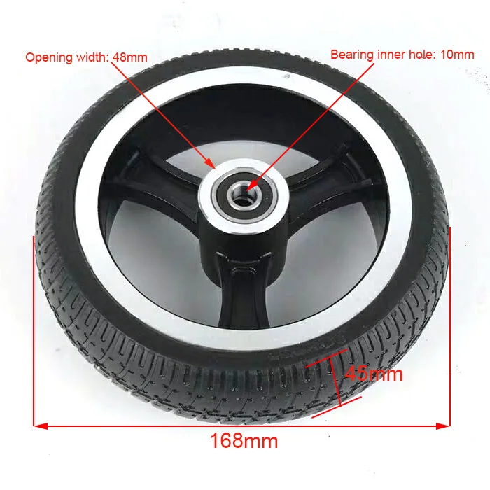 6.5/7 inch 168x45 solid tire wheel for mini electric scooter balancing car explosion-proof  accessories