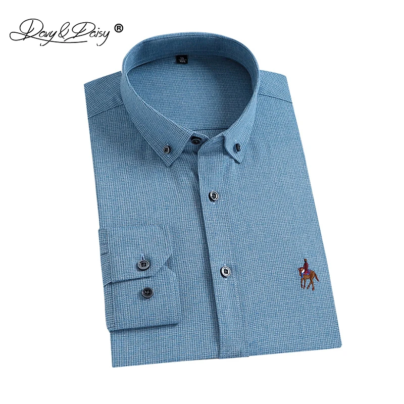 DAVYDAISY New Men Bamboo Fiber Shirt High Quality Long Sleeved Solid Male Formal Shirts Brand Clothing Casual Shirt For Man