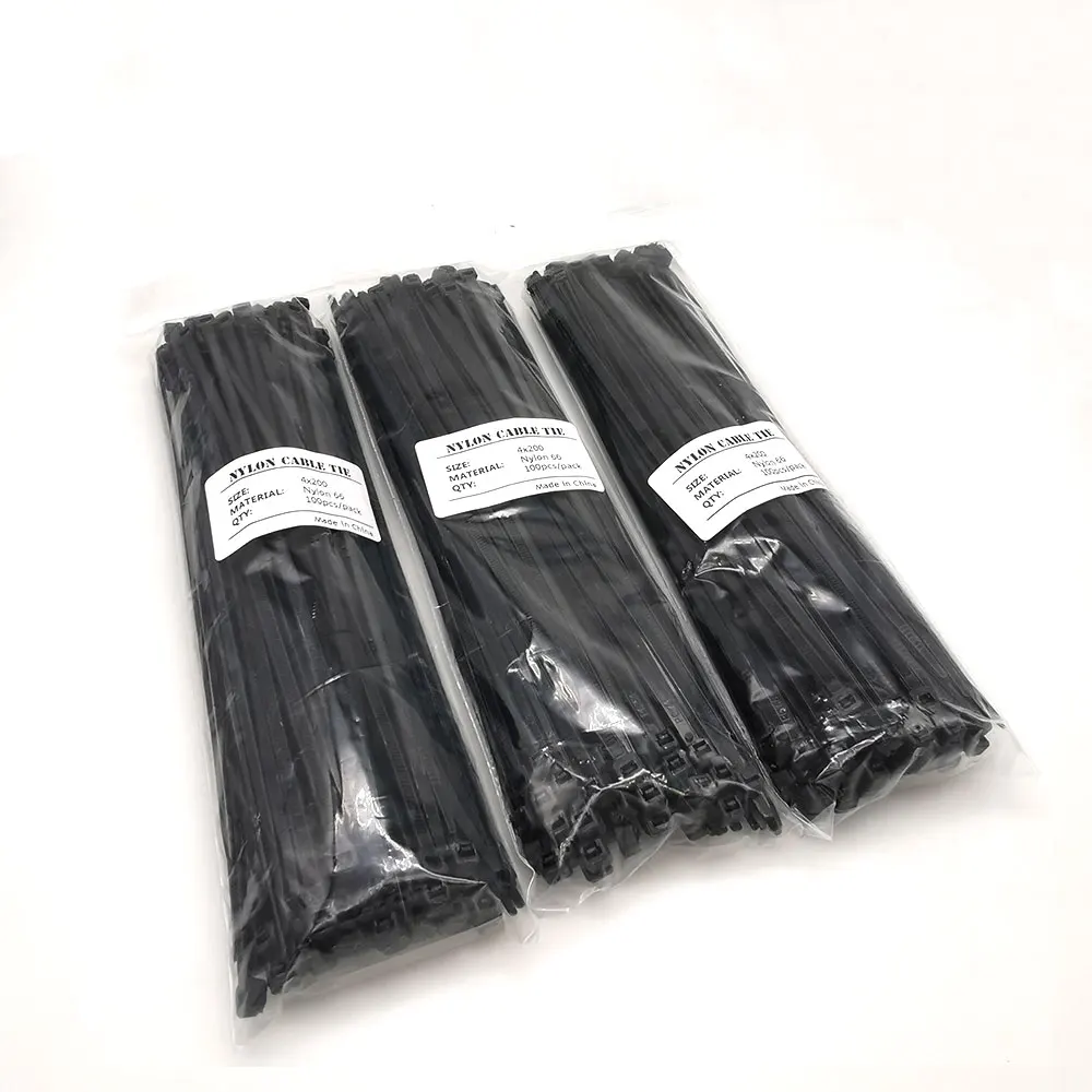 Nylon cable tie 100mm 200mm 300mm black self -locking Plastic Wire Zip Ties 3*100 3*150 3*200  5*300