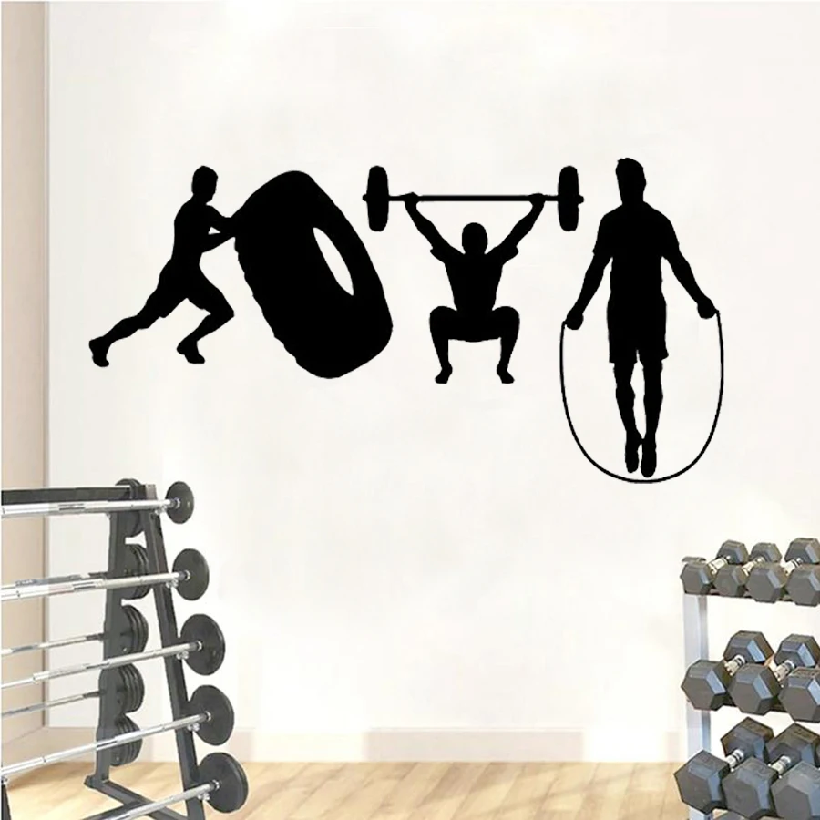 Crossfit Wall Sticker GYM Fitness Wall Decals Workout Motivational Art Murals Boys Bedroom Decoration Wallpaper Home Decor