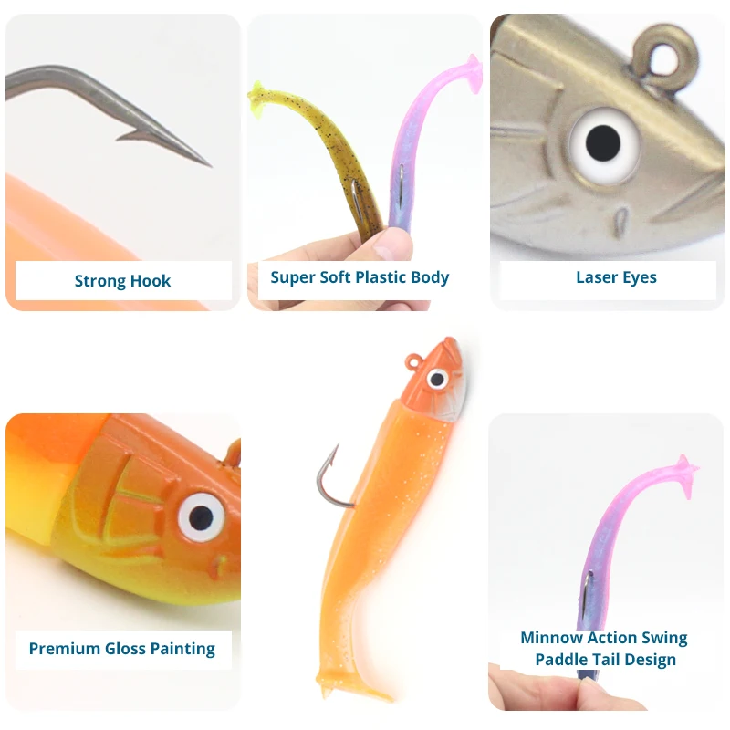Minnow Lure T140 Kit 45g 12 cm Soft Bait for Zander Pike Fishing Lure Double Color Poured Vinyl Lure Two pcs Soft Lures Set