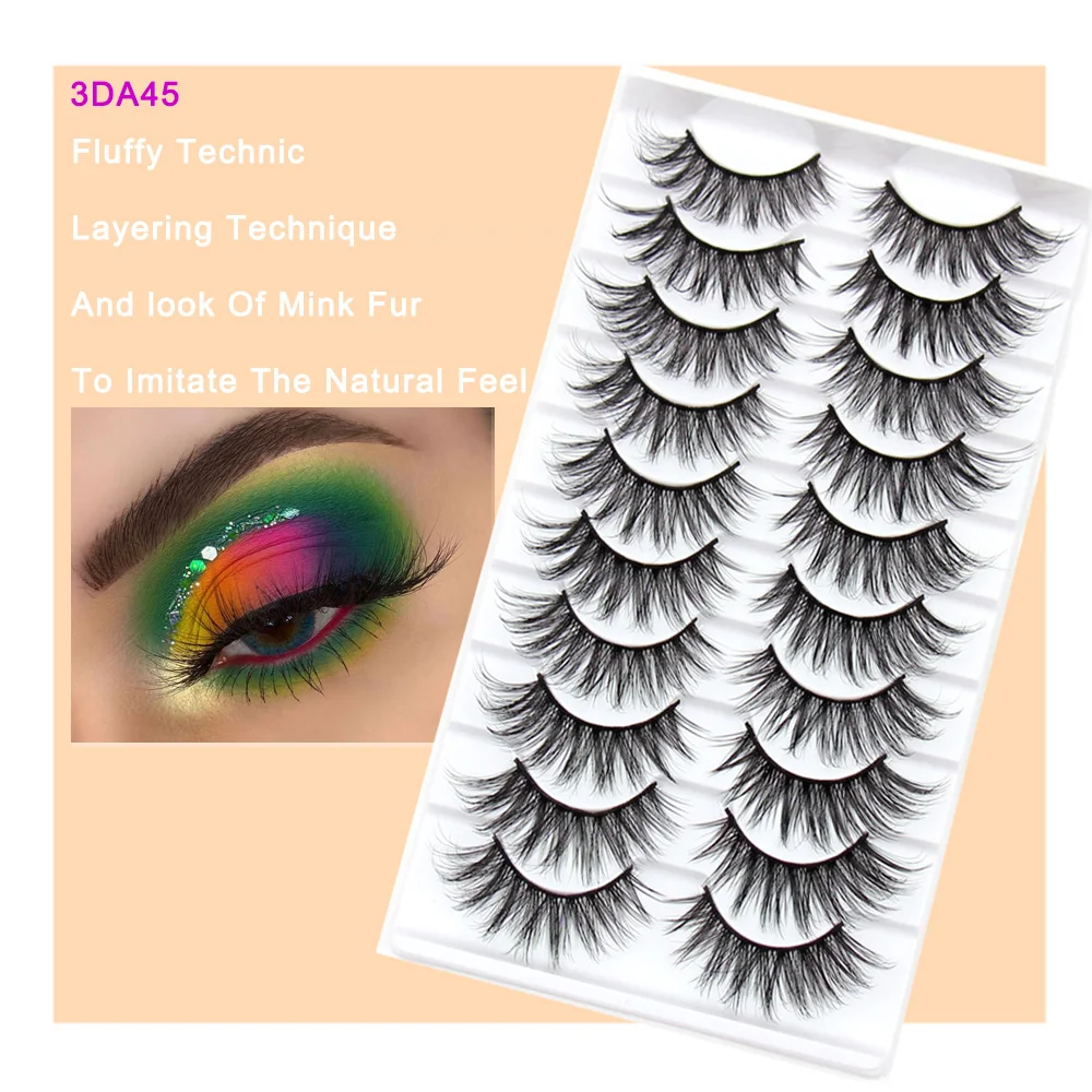 16 Pairs 3D Mink Lashes Natural Soft Fluffy Faux Mink Hair Dramatic Volume False Eyelashes Makeup Eyelash Extension Silk Eyelash