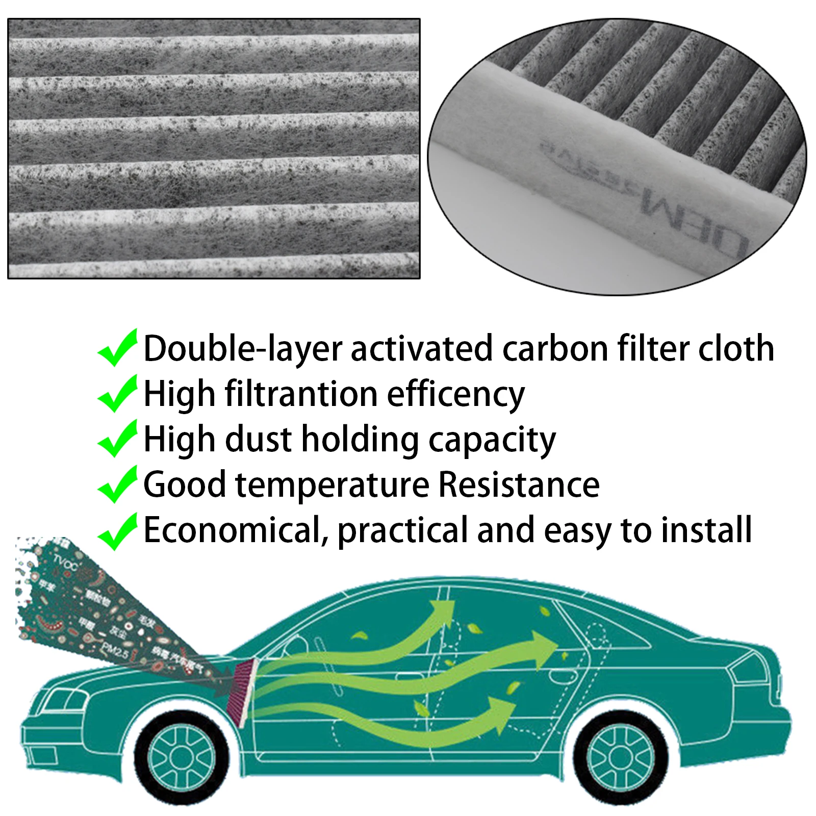 Car Engine & Cabin Pollen Air Filter For Ford Escape Kuga Focus Transit Connect Lincoln MKC 2013 2014 2015 2016 2017 2018 2019