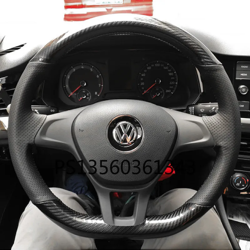 

For Volkswagen Lavida Tharu Tiguan Sagitar Magotan cc Bora Golf VI hand stitched steering wheel cover leather suede grip cover