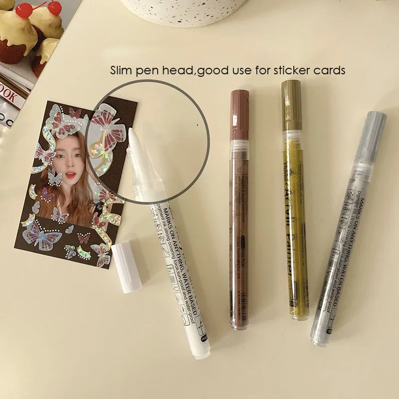 Sharkbang 0.7mm 12 Colorful Waterproof Metallic Manga Acrylic Painter Marker Art Markers Pen Idol Aid Paint Pens For DIY Drawing image 2