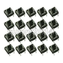 100 Pcs Tactile Switch Tact 6 X 6 X 5 Mm 4-pin Dip-micro's Feet Of Vertical Copper Power Switch Button